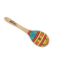 8" Wooden Fiesta Fun Party Maraca's w/ Custom Direct Pad Printed Imprint on Handle